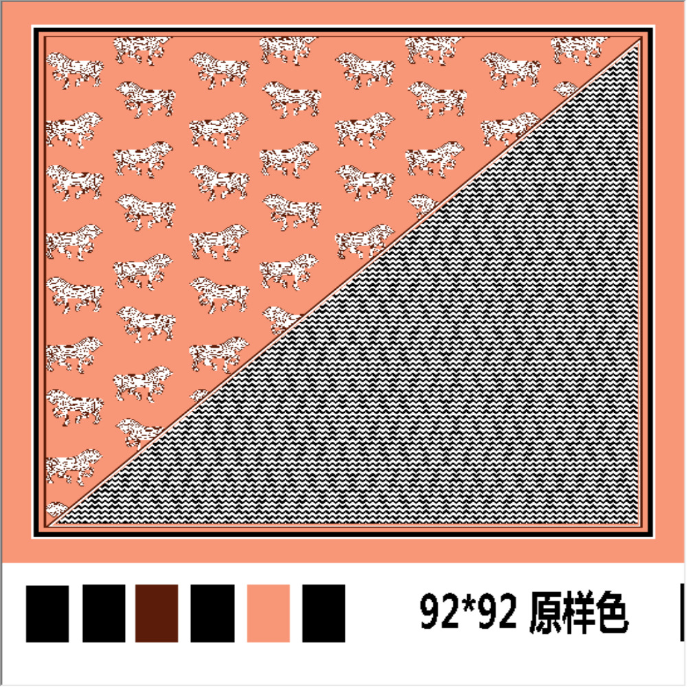 2022 New Satin Scarf Imitation Silk Ol Small Scarf 70Cm Splicing Small Square Scarf Leisure Headscarf Tie Headband Specification drawing