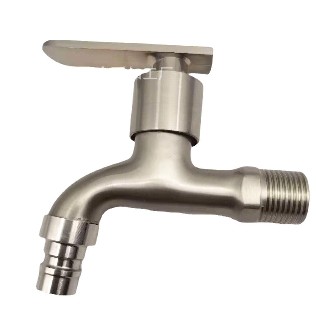 Copper core 4-inch brushed washing machine faucet, mop sink, kitchen and outdoor universal thickened flat raised imitation 304 faucet Specification image