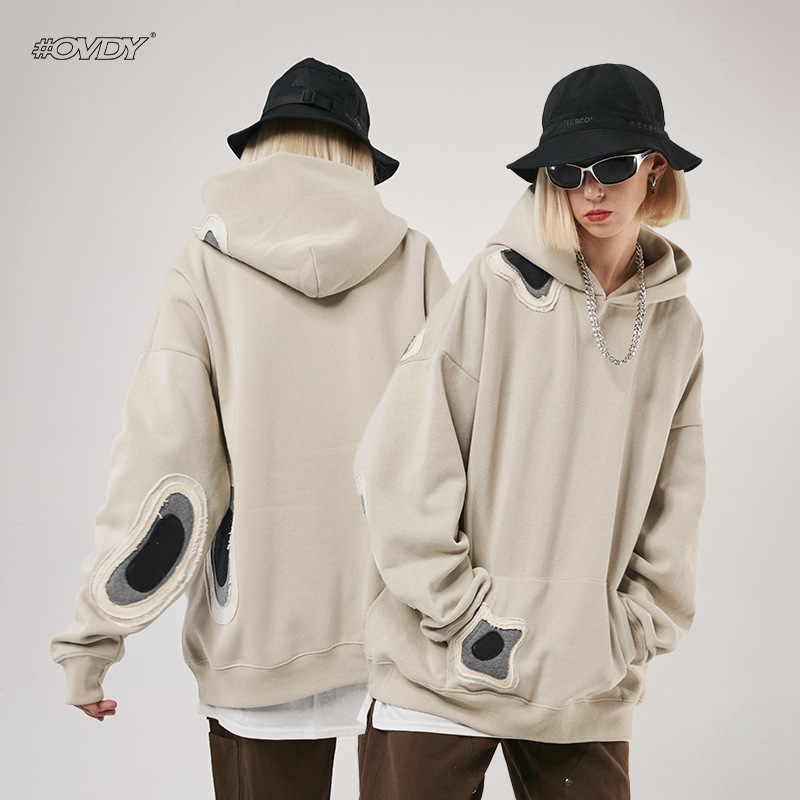The new autumn and winter collection features an original couple's trendy brand with a plush hoodie jacket and a retro American loose sweatshirt for men details Picture