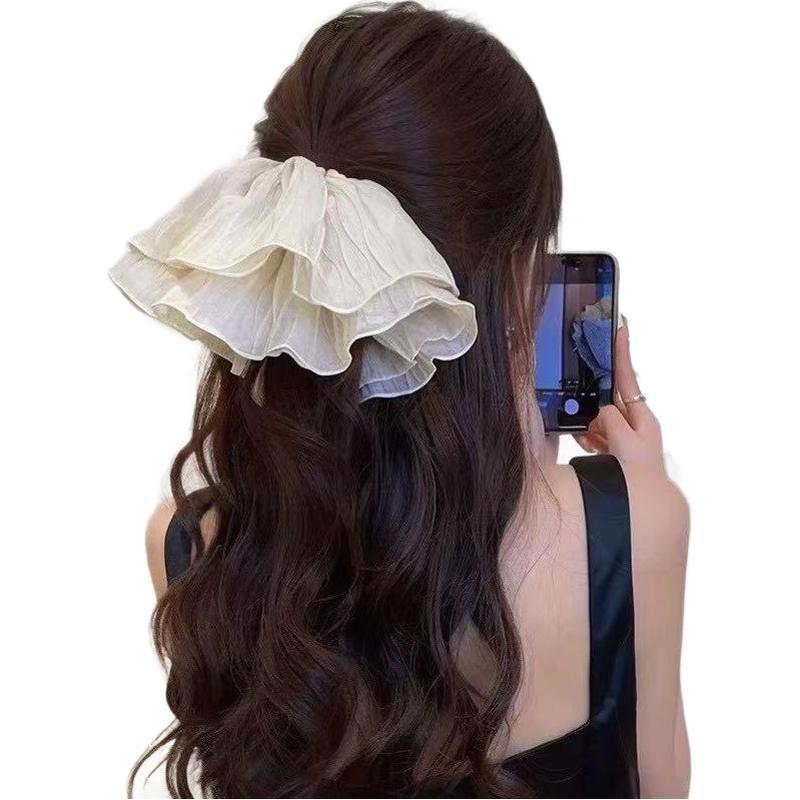 The same large intestine hair band as female celebrities ~ Korean-style high-end hair tie for a stylish 2024 new super large hair tie Item Picture