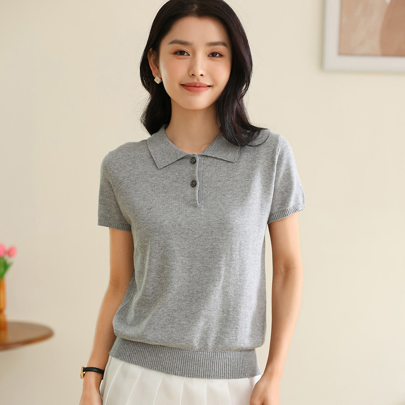 The new summer collection of 2024 features a stylish polo shirt and T-shirt with a summer lapel. It is a pure cotton short-sleeved fashion top that can hide flaws Specification image