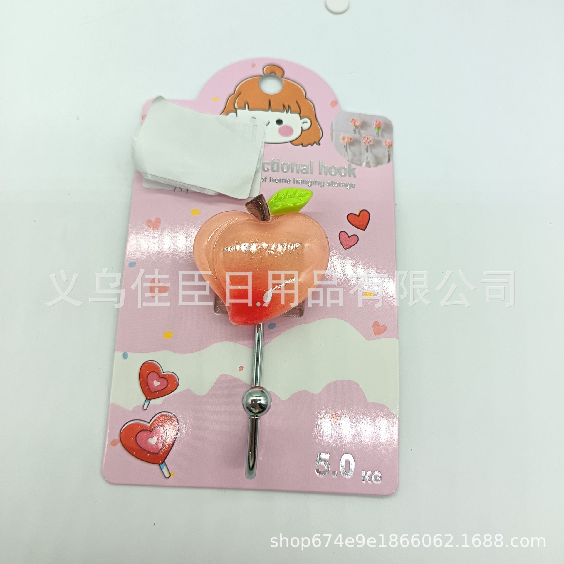 Cross-border best-selling high-appearance-level cute and fun fruit style sticky hook, creative high-appearance-level hook, traceless hook, powerful hook Specification image