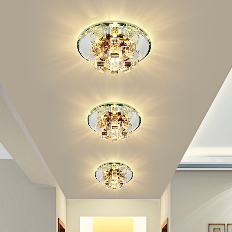 Crystal corridor light, spotlight, creative entrance light, simple and modern foyer light, entrance hall corridor downlight, balcony ceiling light Application Scenario
