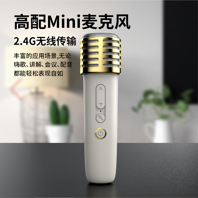 T7双唛无线蓝牙手提音响带话筒麦克风 K歌神器音箱家用便携式影音详情图2