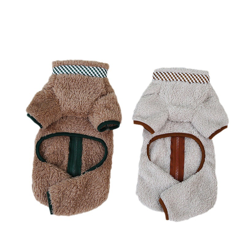 Wholesale of pet clothing, dog clothes, double D-ring four-legged fleece jackets for autumn and winter, small and medium-sized dog love clothes Item Picture