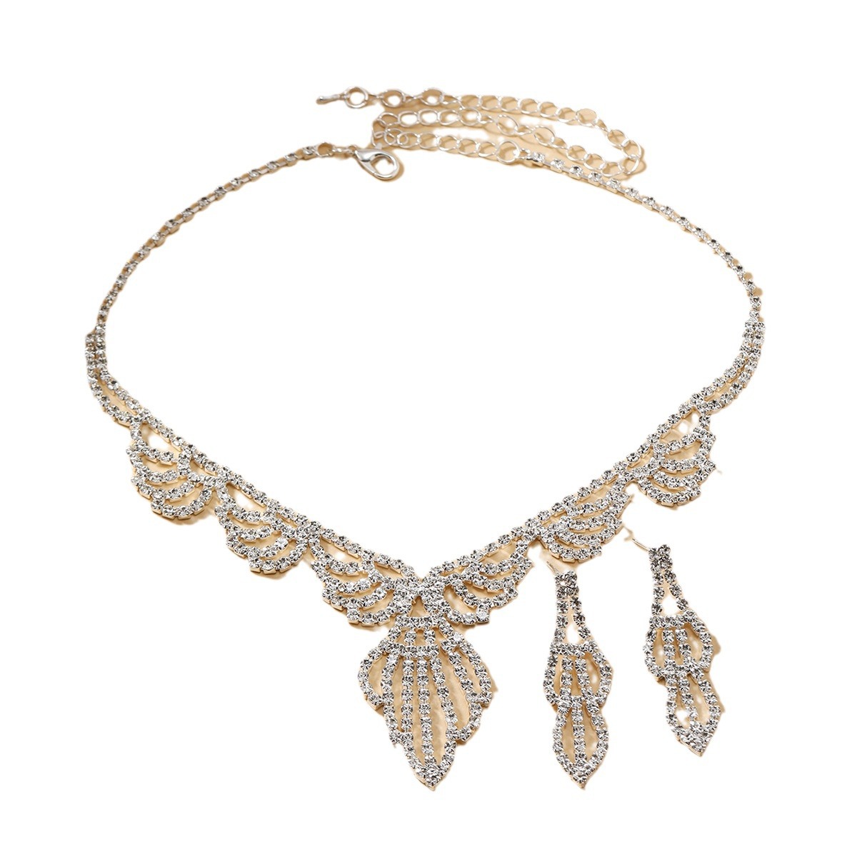 European and American cross-border best-selling women's jewelry, light luxury evening gowns, accessories, wedding dresses, two-piece sets, necklaces and earrings Item Picture