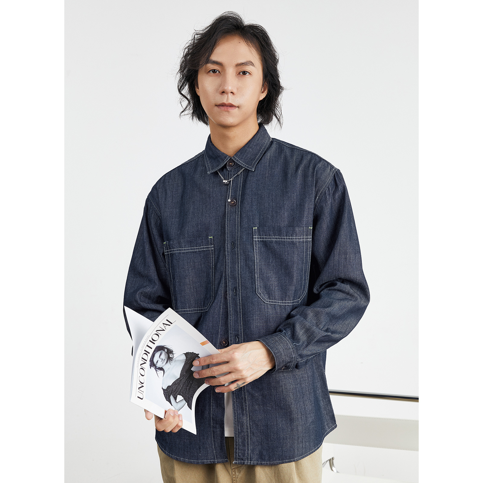 Yizhi Men's American retro denim long-sleeved shirt for men 2025 Spring New workwear style loose jacket for men Application Scenario