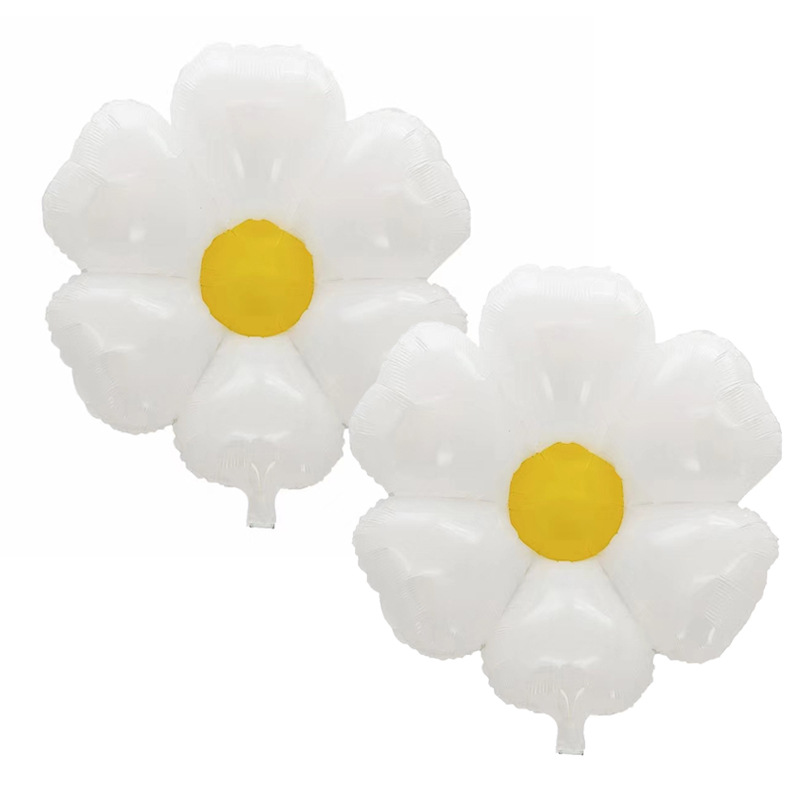 Ins Wind Cute Sunflower Small Daisies Modeling Aluminum Film Balloon Birthday Decoration Arrangement Fri Foil Balloon
