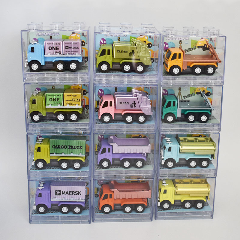 Independent box-packed alloy rebound car, transportation vehicle, dump truck, sanitation vehicle, pocket car, small toys
