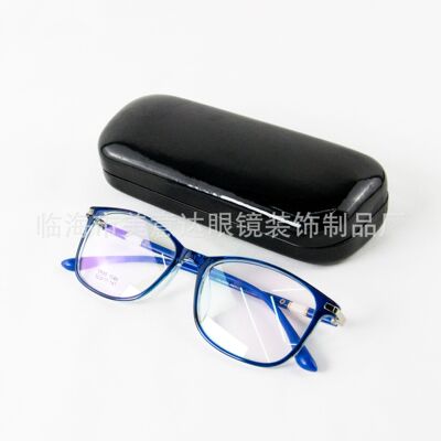 Bright leather optical glasses, student myopia glasses, reading glasses, reading glasses case Item Picture