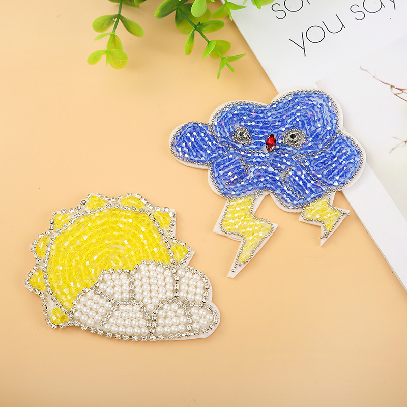 New Hand Nail Bead Lightning Sun Headwear Fashion With Clothing Accessories Semi-Finished Products Manufacturers Wholesale