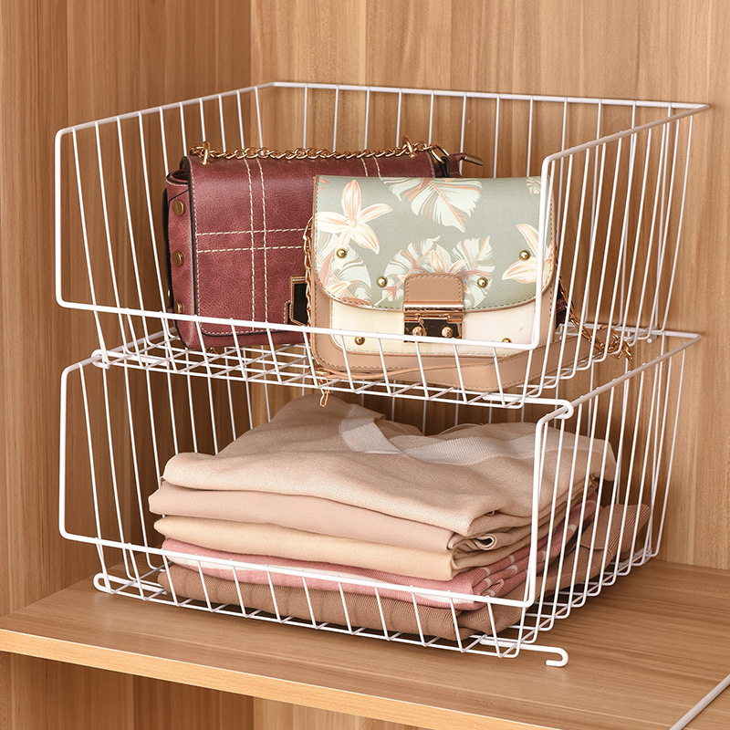 Bedroom Wardrobe Layering Storage Basket Home Large Capacity Storage Shelf Kitchen Fruit And Vegetable Classification Shelf Wholesale details Picture