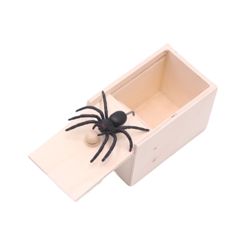 April Fool's Day: A scary bug, a wooden box, a prank toy, a terrifying small box, a catapult spider, a prank tool, and a prank Item Picture