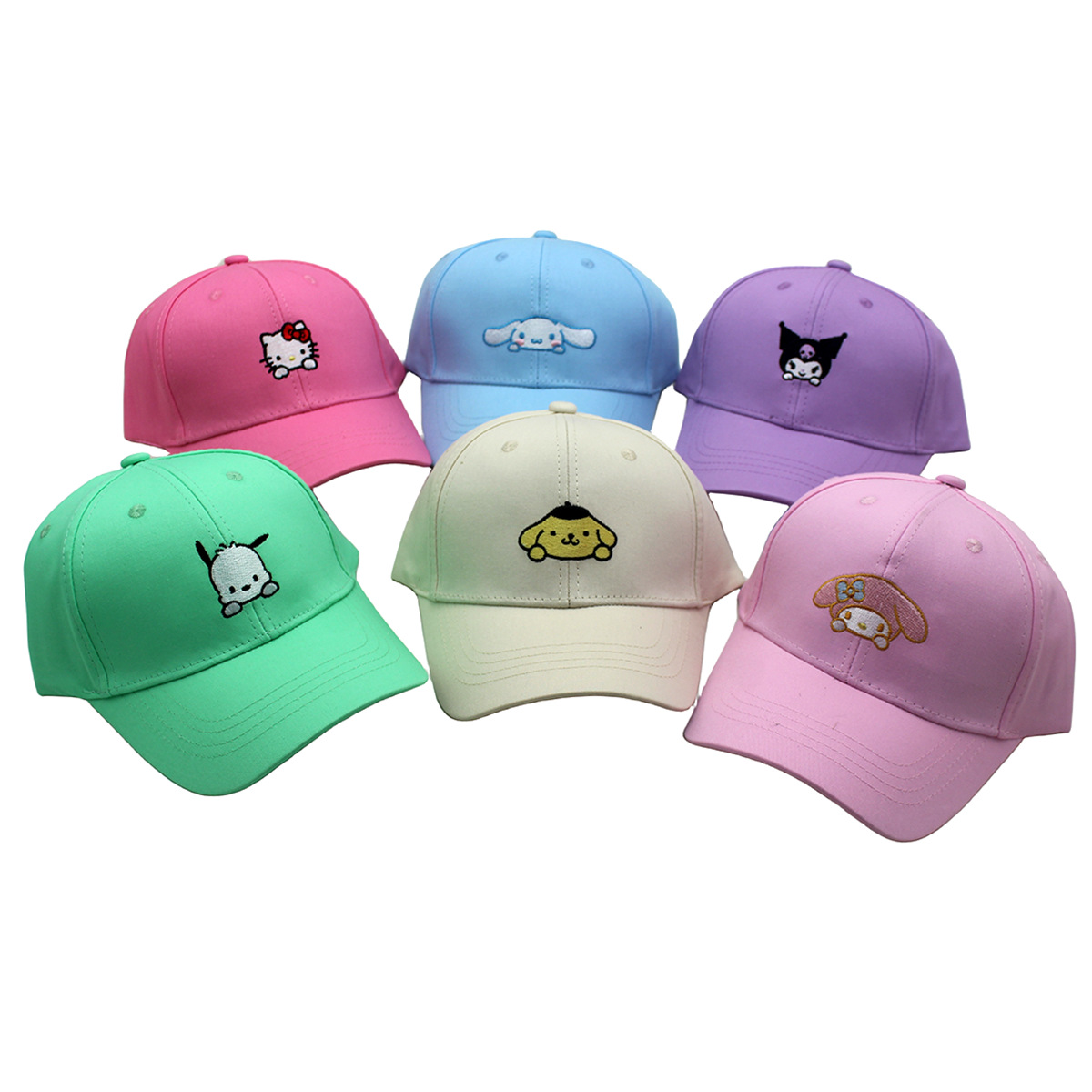 Cross Border Sanrio Embroidered Children's Baseball Cap Anime Cartoon Kulomi Cap Melody Cute Visor