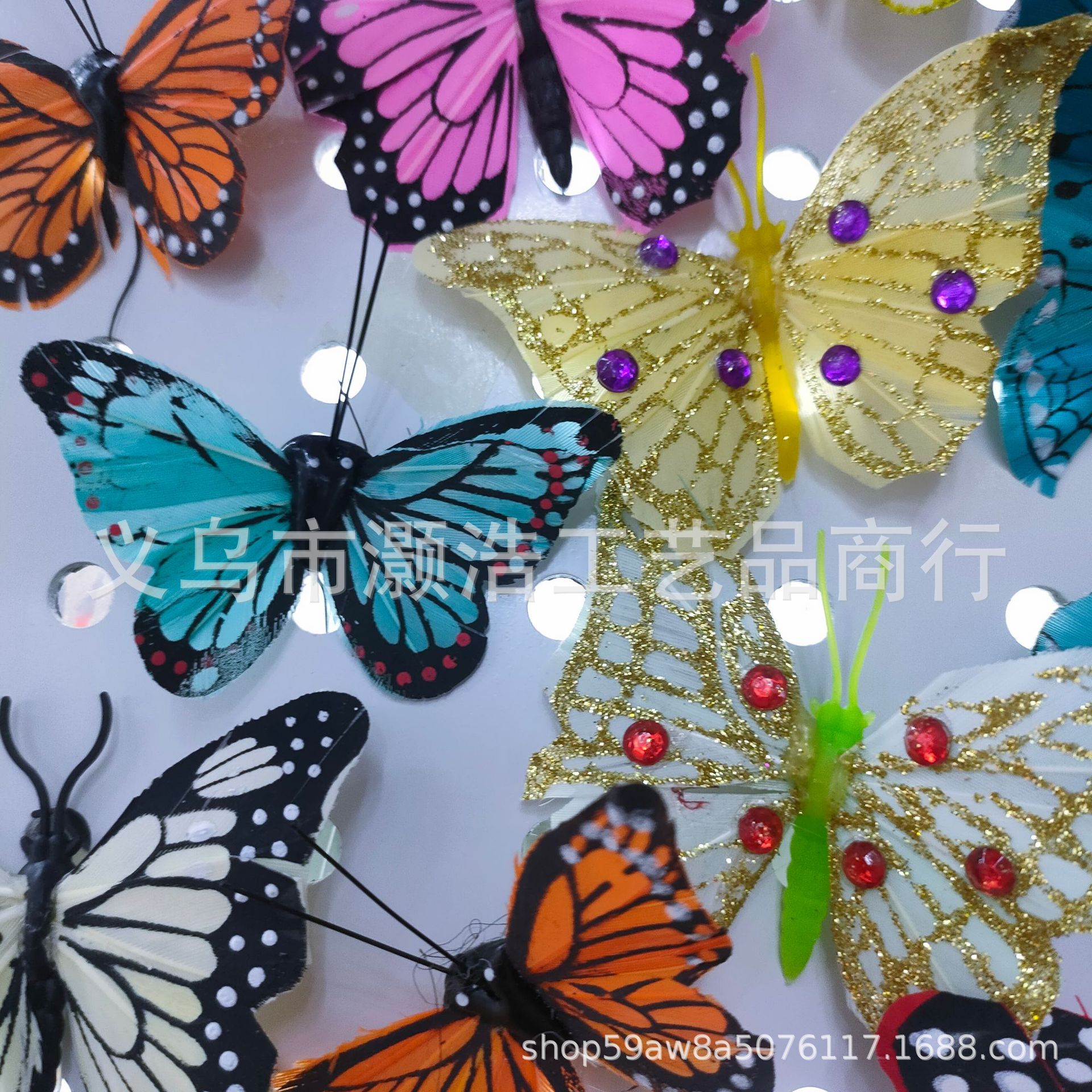 Simulation Butterfly Three-Dimensional Decoration/Real Feather Butterfly/Simulation Color Butterfly/Feather Butterfly Accessories/Decoration Specification drawing