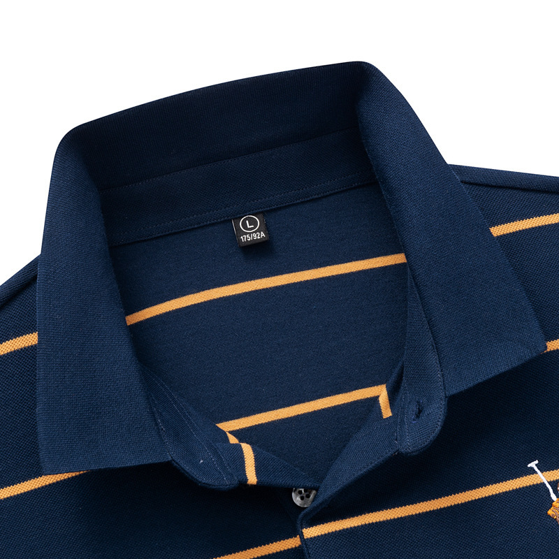 TUCANO/ Woodpecker Autumn New striped embroidered long-sleeved fashionable casual men's polo shirt Application Scenario