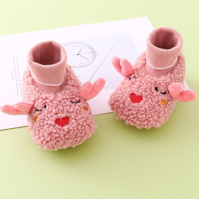 Autumn and winter baby's pre-walk shoes for boys and girls, soft-soled warm socks and shoes for infants and toddlers, 0-6-12 months old details Picture