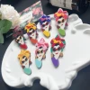 Hot-selling cross-border seven-color flower girl brooches and pins, acrylic creative and fashionable three-dimensional spliced badge accessories details Picture