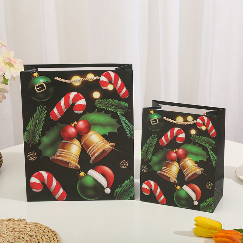 Christmas Bell Q Edition Premium Gift Bag Tote Bag Hot Gold Dust Paper Bag Birthday Gift With South America