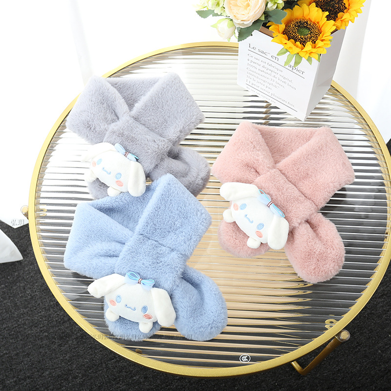 Sanrio Yugui Dog Autumn And Winter New Children's Scarf Cartoon Children Warm Thick Imitation Wrase Rabbit Plush Bib Application Scenario