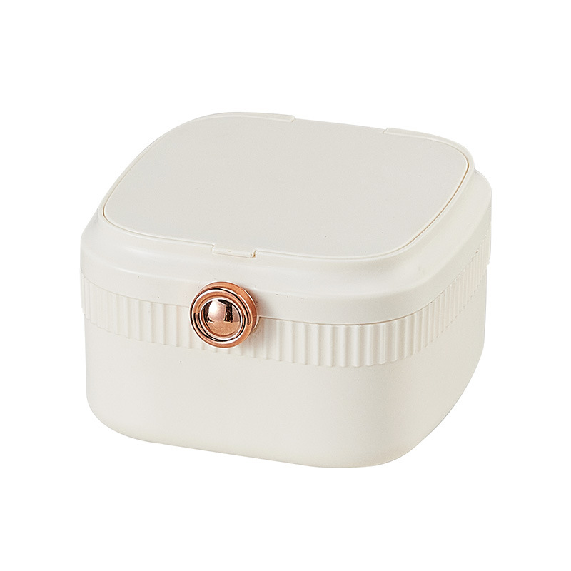 Portable jewelry box Multi-layer jewelry packing box Small exquisite large capacity Nordic Korea with mirror jewelry storage box 0414-8113 Item Picture