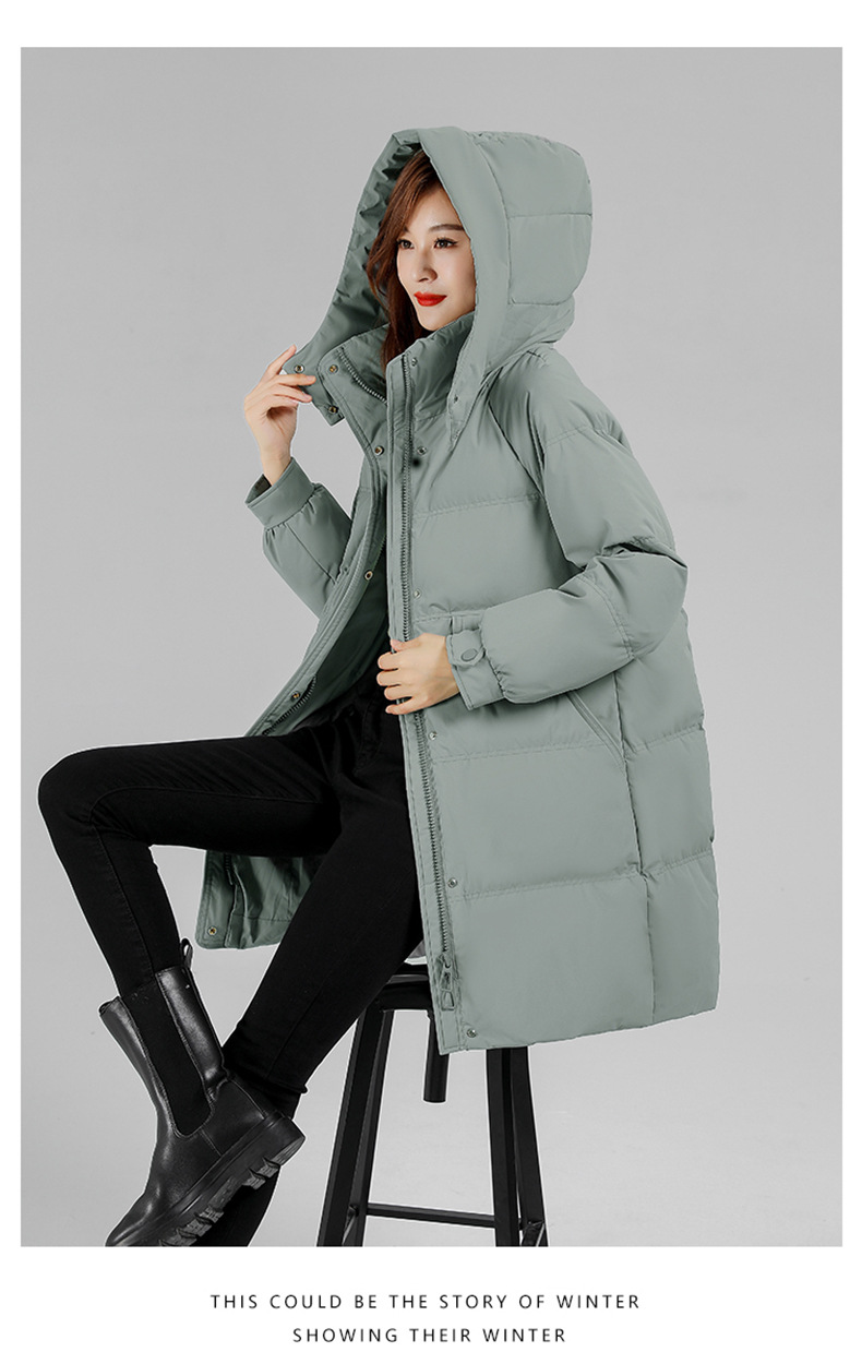 高端品牌加厚羽绒服2024冬天女士中长款宽松白鸭绒保暖外套正品详情17