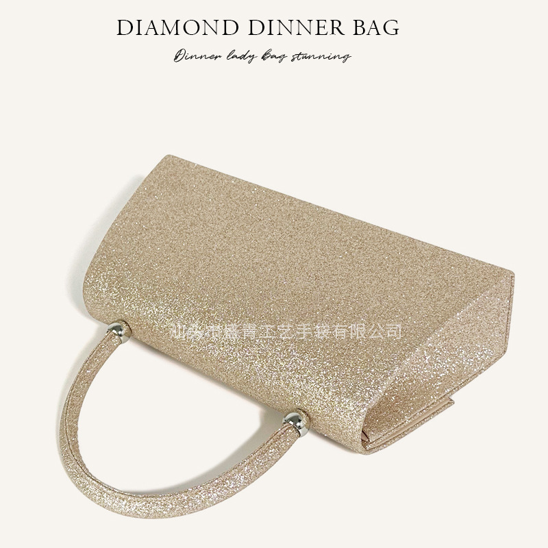 Factory direct supply Amazon in-stock water diamond bow new dinner bag fine powder elegant handbag with slanted chain Application Scenario