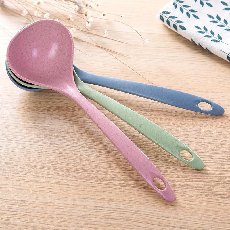 Wheat Straw Soup Spoon Household Long Handle Porridge Spoon Kitchen Plastic Kitchenware Thickened Large Porridge Spoon Application Scenario