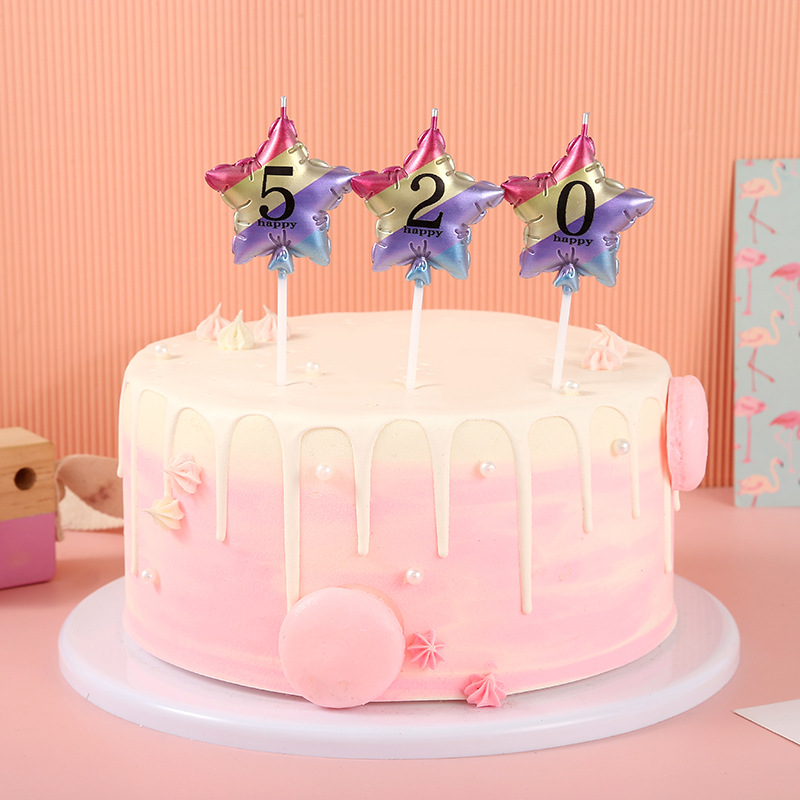 庆祝生日蛋糕/彩色星星蜡烛/甜品站生日派产品图