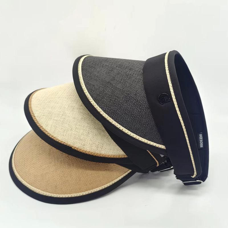 2023 Summer New Sunshade Sunscreen Vinyl Double Adjustable Will Carry Large Eaves Empty Straw Hat Manufacturers Specification drawing