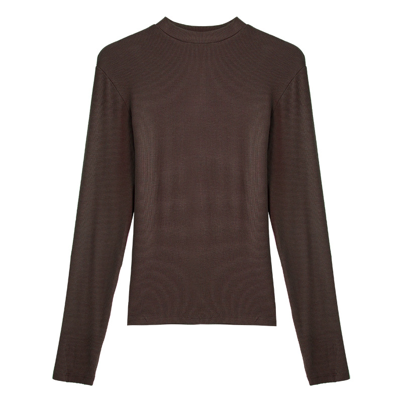 For spring, autumn and winter, a small stand-up collar modal base layer shirt for women can be worn with a threaded top or T-shirt. It can be worn over a mid-collar, large-sized long-sleeved shirt Item Picture