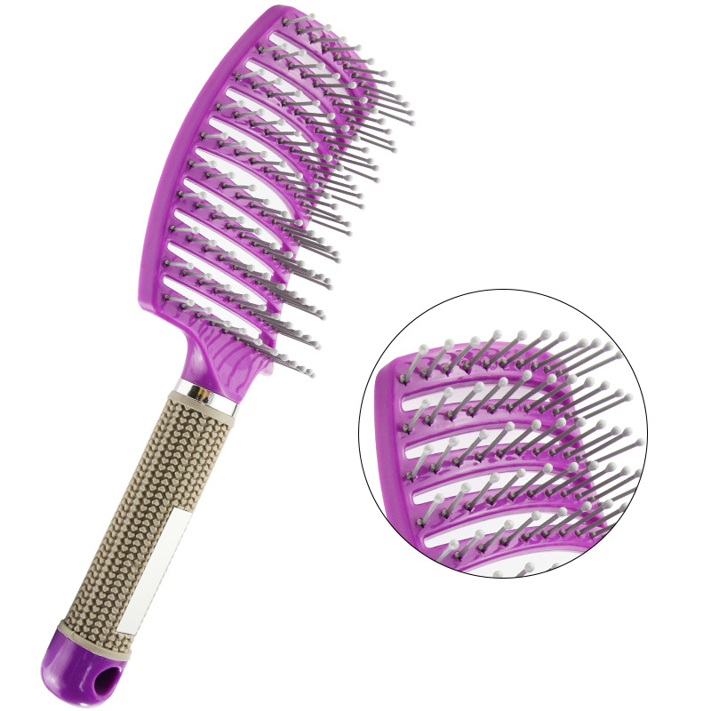 Foreign Trade Hot Multi-Color Big Curved Comb Ribs Hair Massage Styling Hair Comb Comb Hair Comb Curly Back Comb Specification drawing