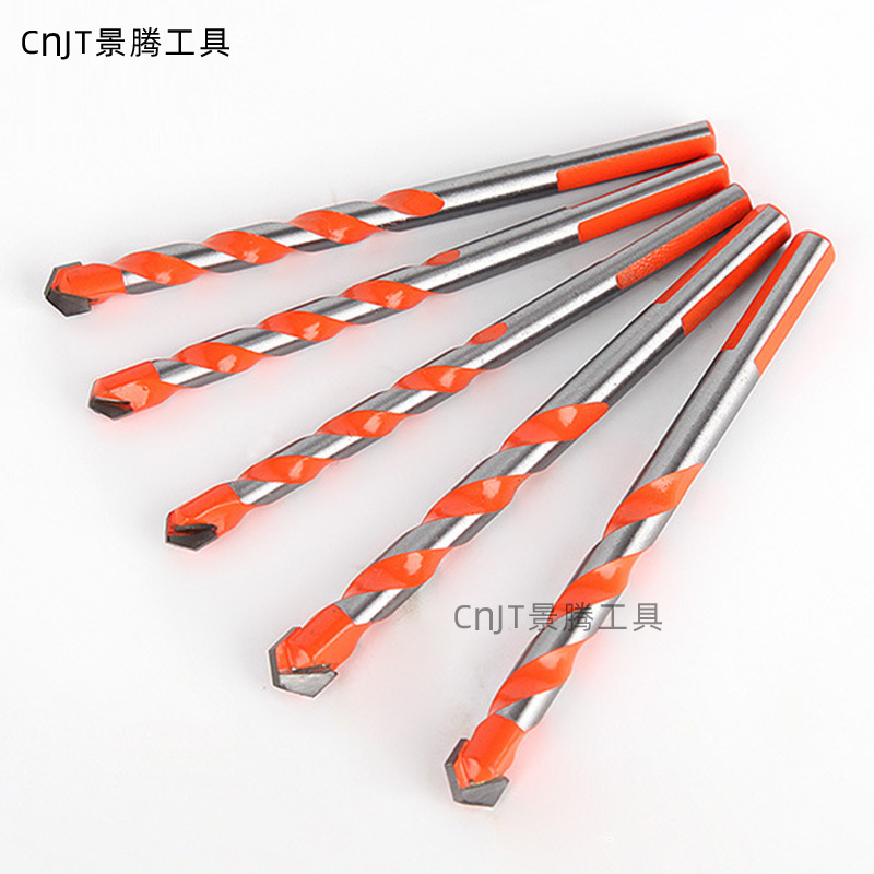 Jingteng Alloy Four-Blade King Drill Set Cement Wall Marble Tile Triangle Drill Bit Metal Opener Specification drawing