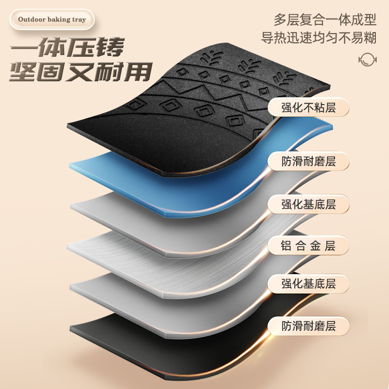 Korean-style portable outdoor camping barbecue grill, tourmaline non-stick smokeless grill, induction cooker and gas dual-purpose barbecue grill Application Scenario