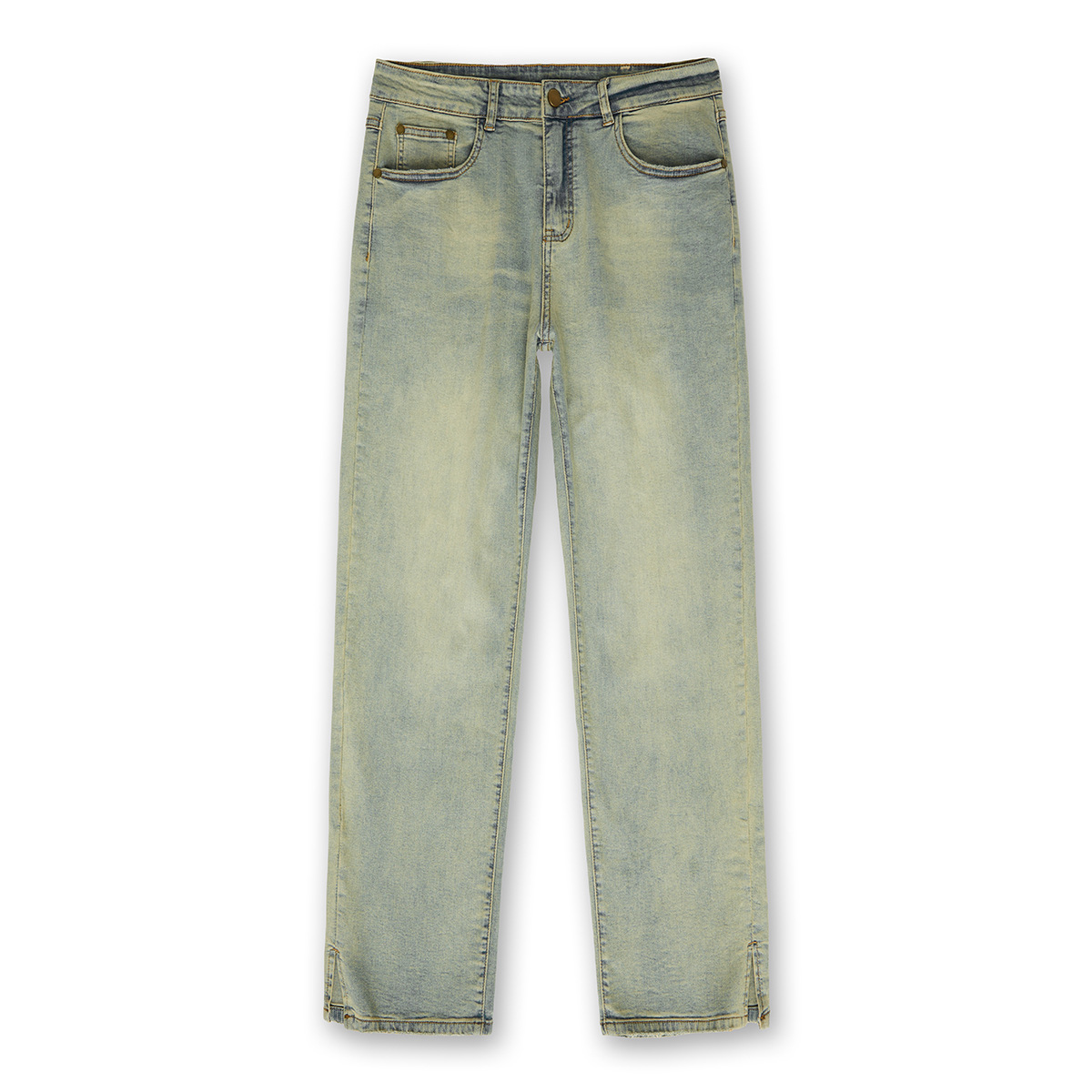 Straight-leg casual jeans, American street washed pants, retro loose and simple casual denim trousers K206 Item Picture