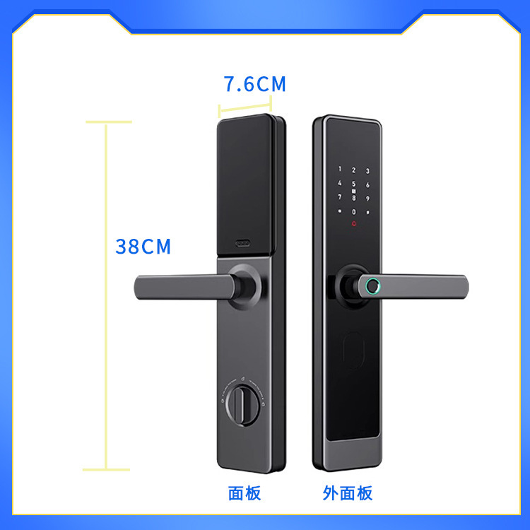 Tuya WiFi remote smart lock, fingerprint lock, anti-theft door, wooden door, Open with one grip, card swiping household indoor lock Specification image