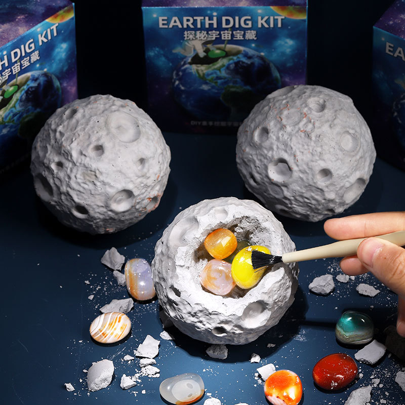月球星球矿石盲盒宝石套装黄金宝藏考古挖掘玩具女孩跨境亚马逊考古月球玩具详情图3