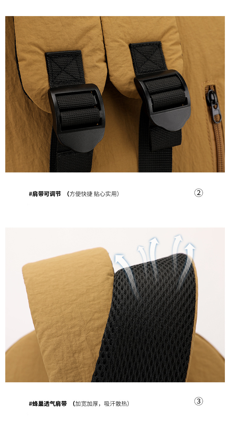 小型双肩包男小号潮牌迷你轻便学生书包运动短途出差旅行小背包女详情10