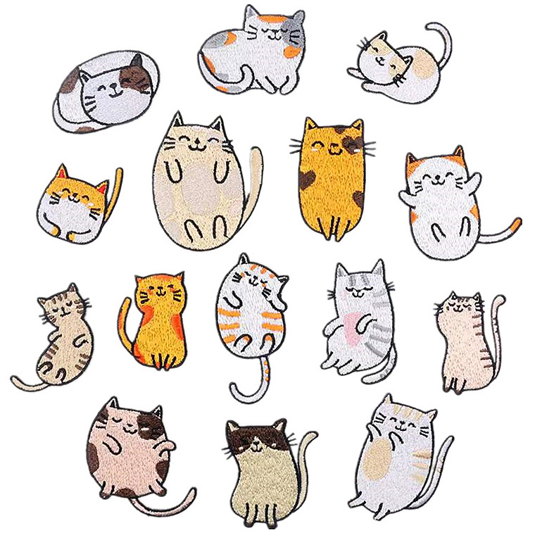 2023 New Embroidery Patch Ironing Patch Computer Embroidery Mark Cartoon Cat Embroidery Patch Little Cat