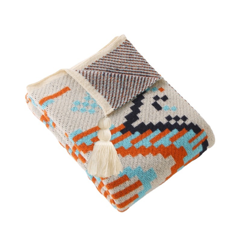Boho Sandstorm Cover Blanket Hotel Bed End Blanket Towel Office Air Conditioning Knitted Nap Sofa Blanket Item Picture