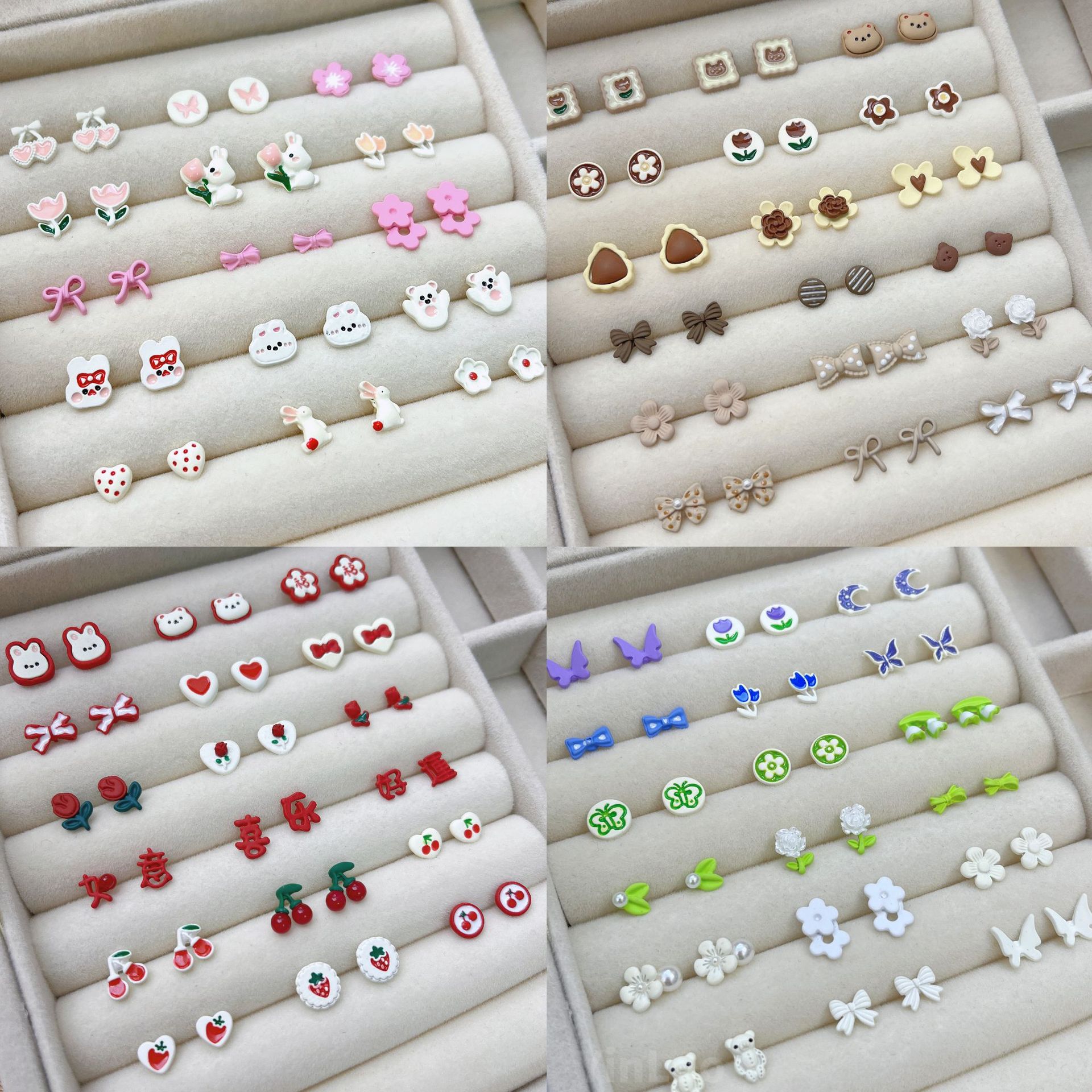 【合集一】925银针耳钉耳环女彩色甜美网红ins直播爆款耳饰批发