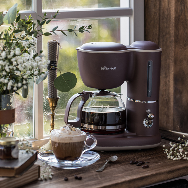 Bear/ BEAR KFJ-A06Q1 Coffee machine drip filter type household small multi-functional mini glass teapot details Picture