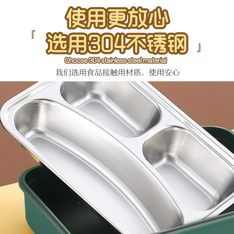 Small space capsule stainless steel lunch box Multi-size student lunch box with cutlery lunch box Office lunch box Specification drawing
