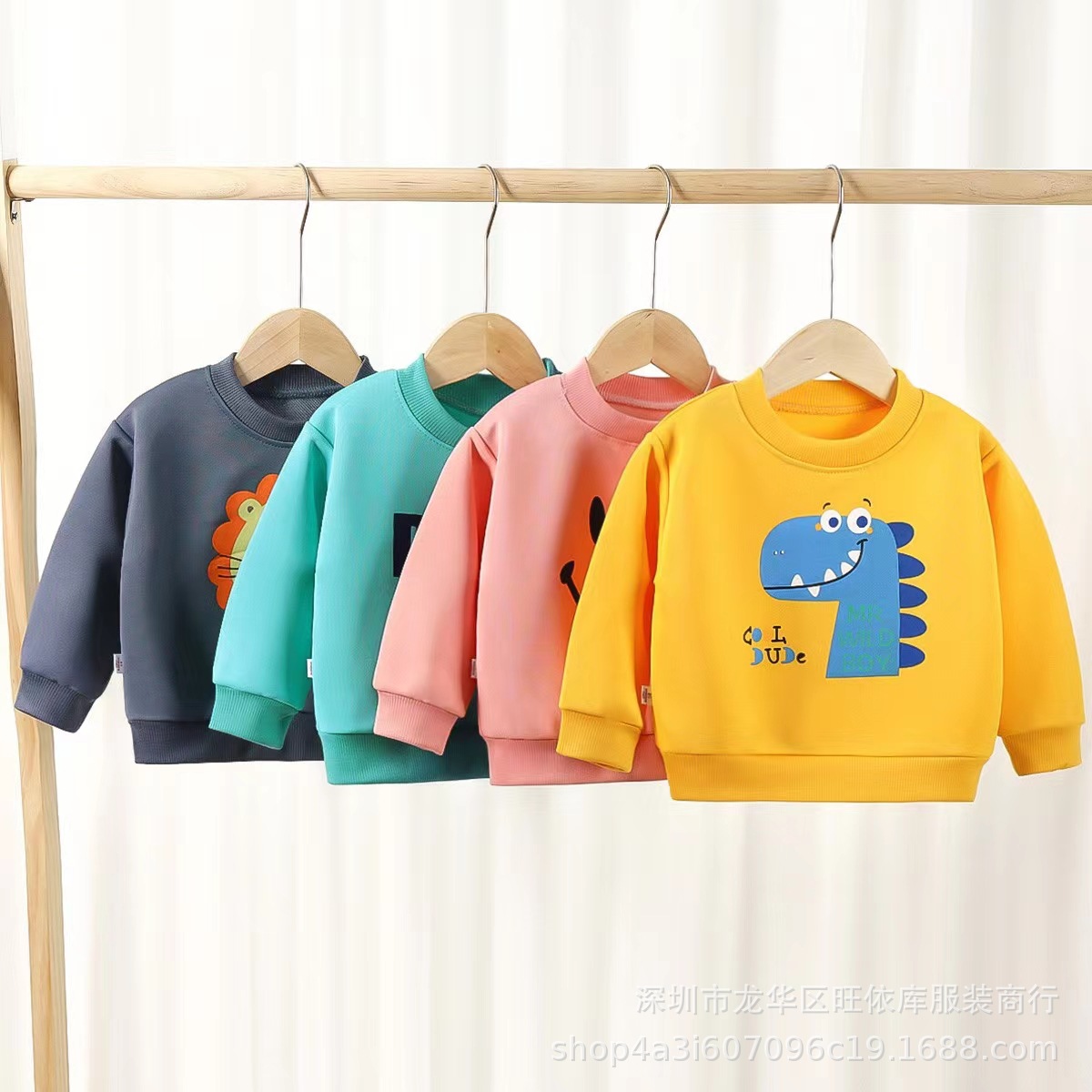 Wholesale of 5-yuan children's hoodies with fleece and warm round-neck hoodies from foreign trade street stalls Specification image