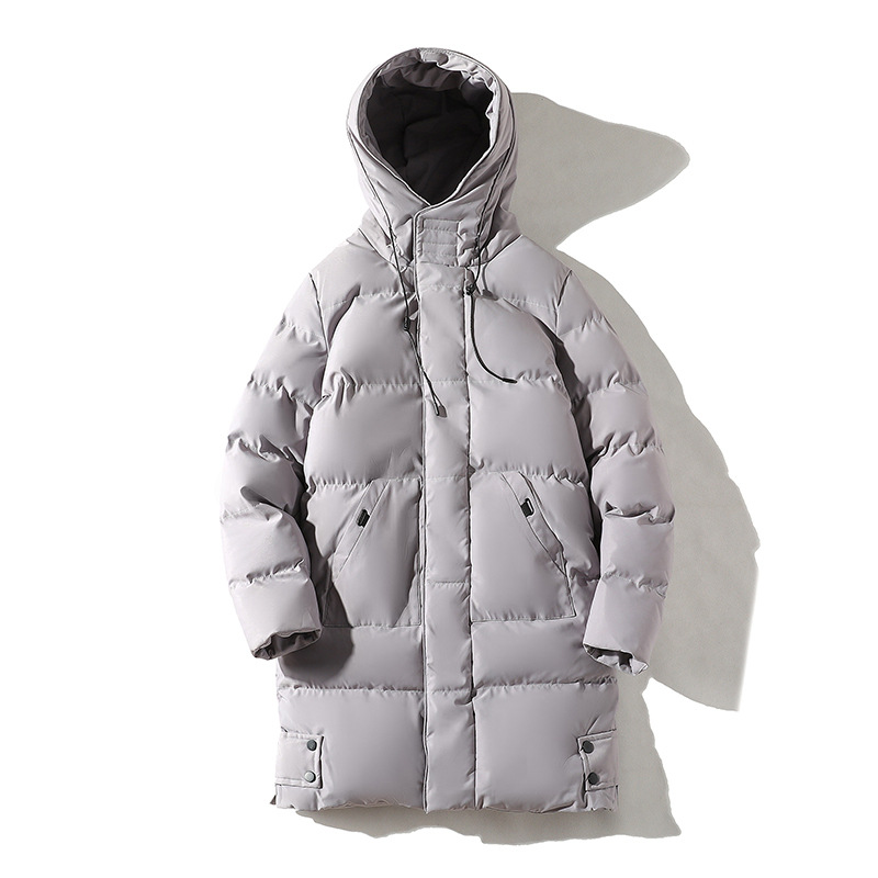 Cross-border custom-made mid-length cotton-padded jacket for men, winter new style loose hooded cotton-padded jacket, thickened down cotton-padded jacket for men Specification image