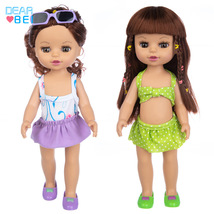 碟贝新款14寸美少女娃娃夏季时尚泳装娃娃女孩过家家玩具娃娃定制