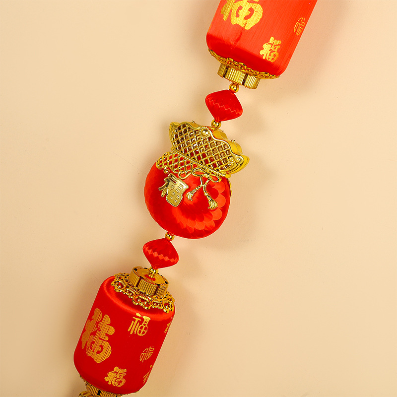新年过年春节大红灯笼连串挂饰创意新年装饰小灯笼串乔迁喜庆挂件细节图