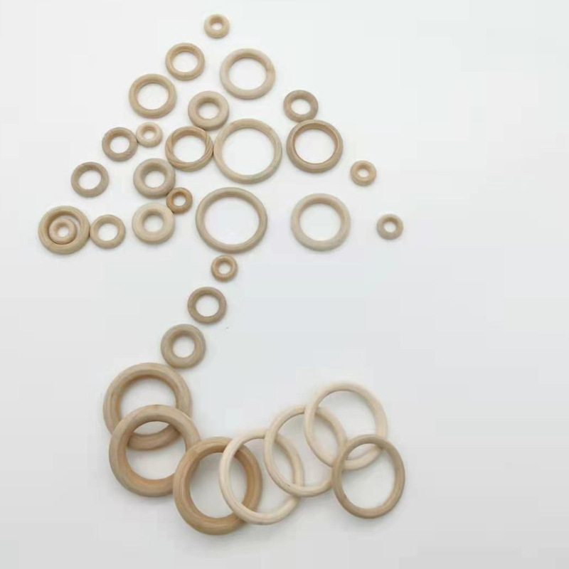Factory direct supply diy accessories: natural wood color circular ring, hanging ring, hand-held handbag accessories, wooden rings and wooden rings Specification image