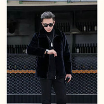 Haining's new Men's Golden Sable Fur coat Men's mink coat Winter short faux fur fur coat