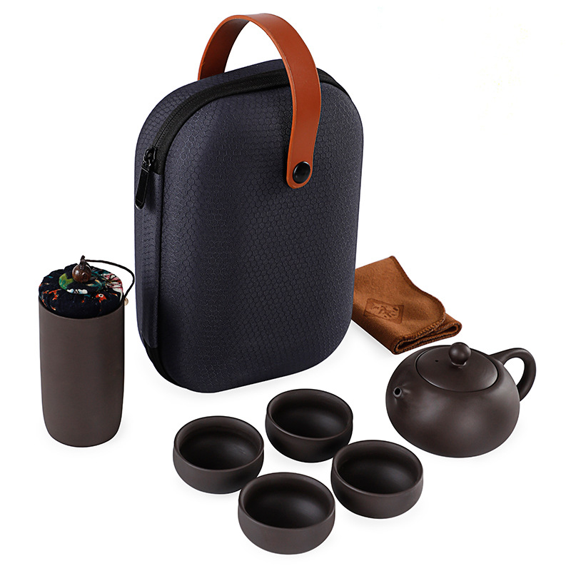 紫砂功夫茶具白底实物图